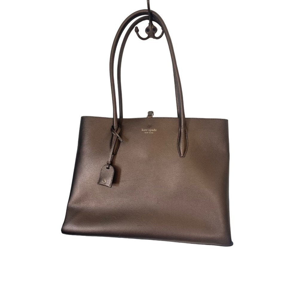 Kate Spade Metallic Brown Pebbled Leather Handbag W/Gold Hardware